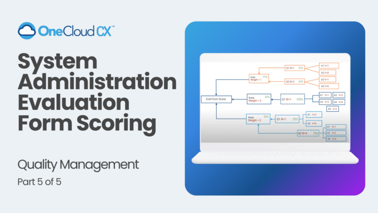 OneCloud CX™ Omni QM: Evaluation Form Scoring