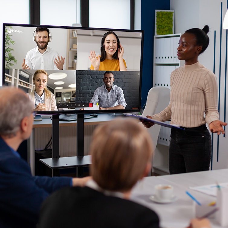 HDMeet Video Conferencing allows you to meet face to face from anywhere on any device.