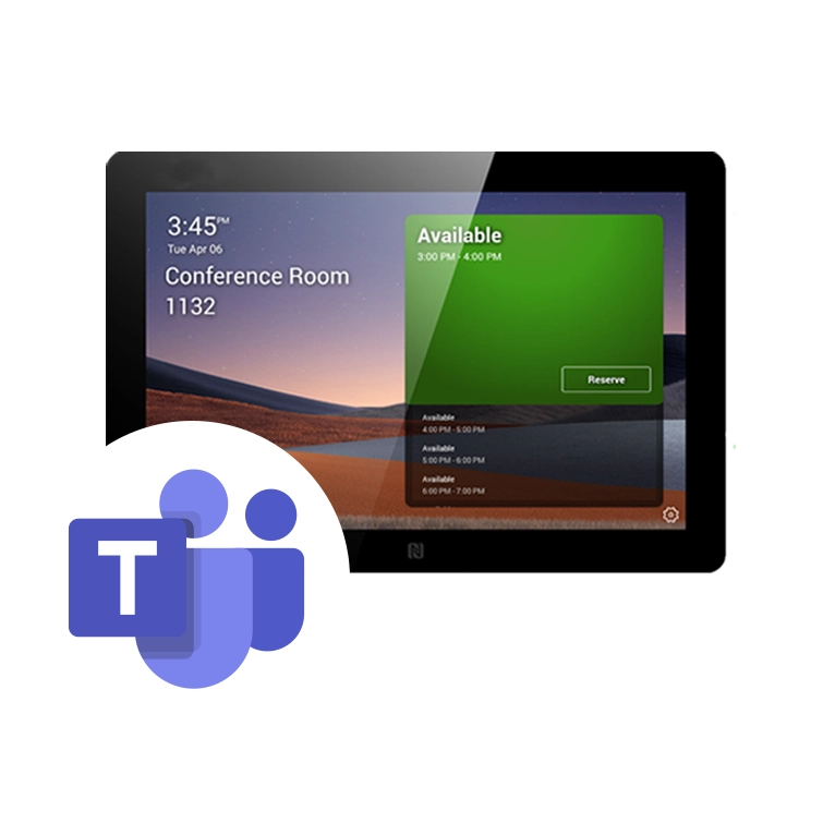 OneCloud Room Schedulers work seamlessly with Microsoft Teams